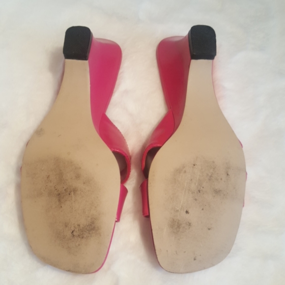 DL ♡ Gorgeous Bright Pink "Berkley" Open Toe Slip On Cris Cross 2.5" Heels 5.5M - Picture 9 of 15